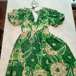 FARM Rio Tropical Groove Midi Dress Green XL